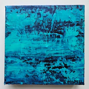 Linger - Original 8&quot; x 8&quot; abstract landscape. Acrylic paint on stretched canvas.