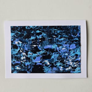 Carte d'art vierge originale / unique en son genre peinte à la main / Carte de voeux - 5 x 7 po.