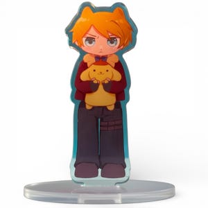 Leon Kennedy & Pompompurin Style Acrylic Standee -Holographic Fan Art