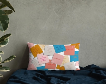 Piped Linen Lumbar Pillow Cover: Textured Woven Throw Pillow