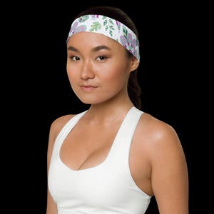 Floral Turban Headband for Women | Watercolor Print Twist Hairband | Boho Stretchy Chunky Hair Accessory | Adult Fabric Head Wrap