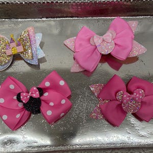 Disney Hair Bows, Minnie Mouse & Castles