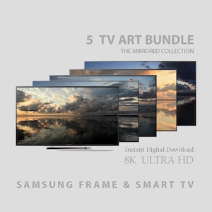 Juego de 5 protectores de pantalla Sea Shore Transformation, paquete de 5 protectores de pantalla 8K para LG StandbyME y otros Smart TV, decoración en gris turquesa y acero.
