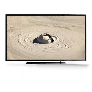 Foto de burbujas de lodo volcánico: Textura abstracta de manantial geotérmico de arcilla, arte digital exclusivo en 8K para Samsung Frame TV 4K, estilo Japandi.