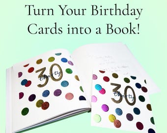 Turn Your Birthday Cards into a Book | Birthday Card Keepsake Album | Personalised Memory Book