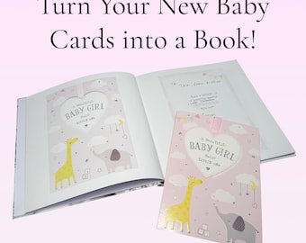Turn Your Baby Cards into a Book | New Baby, Baby Shower, 1st Birthday, Christening | Personalised Memory Album | Keepsake Album