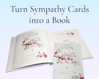 Turn Sympathy Cards into a Book | Sympathy Card Keepsake Album | Personalised Memorial Memory Book | Celebration of Life