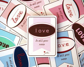 Love Is All You Need Valentine's Day Cards - Instant Downloadable PDF **NOT Personalized**