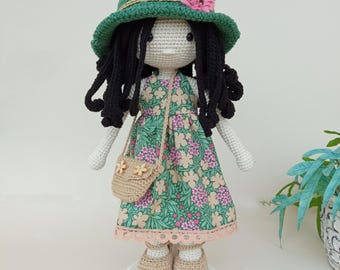 Handmade Crochet Doll: Spring Collectible with Removable Outfit (35cm)