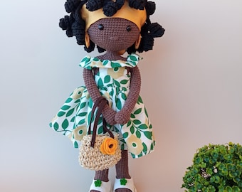 Crochet Art Doll: African Inspired Amigurumi with Removable Outfit