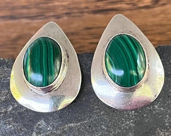 Sterling Malachite Post Earrings