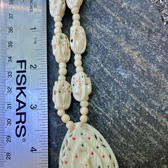 Vintage Carved Bead Peacock Pendant Peacock Jewelry View 6