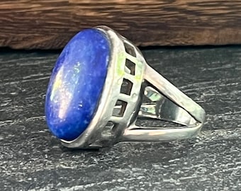Lapis Lazuli Sterling Silver Ring - Size 6.5