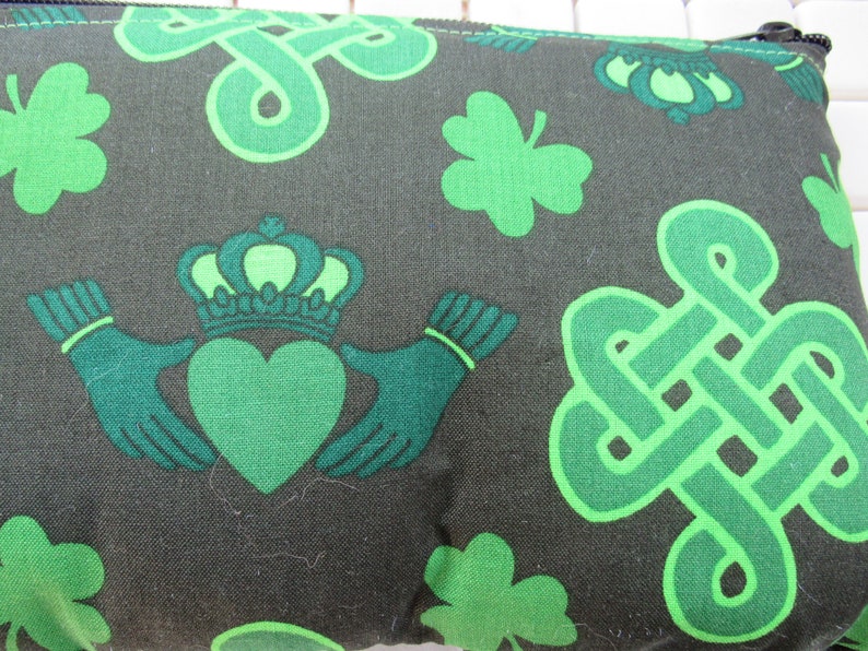 black and green celtic knot padded zipper bag