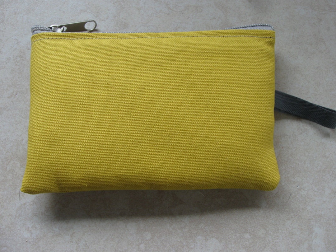 Padded Zipper Pouch in Goldenrod Duck Canvas Etsy