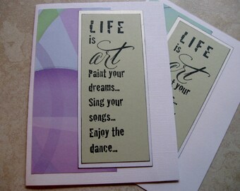 life is art blank cards