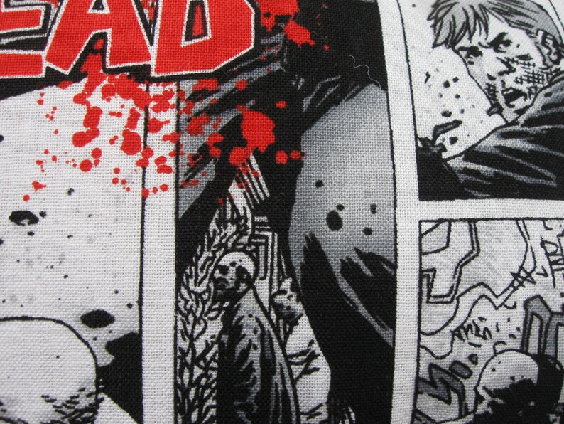 zombie strip print padded zipper bag image 3