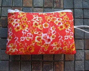 blossom print padded makeup jewelry bag