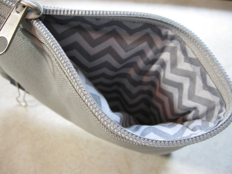 Padded Zipper Pouch in Gray Duck Canvas Etsy