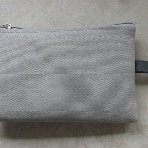 padded zipper pouch in gray duck canvas
