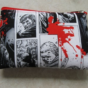 zombie strip print padded zipper bag image 2