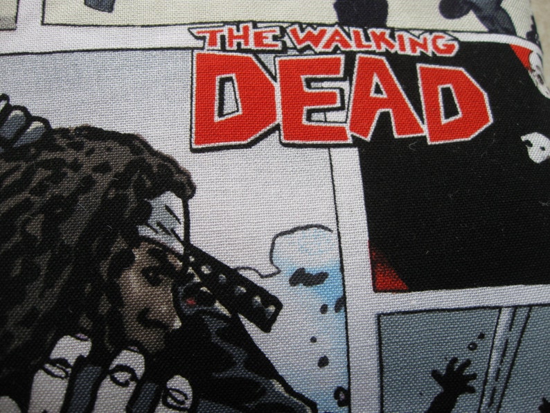zombie comic strip print large padded bag