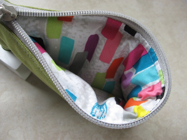 Padded Zipper Pouch in Army Green Duck Canvas Etsy