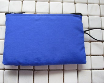 royal blue outdoor nylon padded zipper pouch