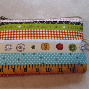 mini sewing kit with sewing print padded zipper pouch
