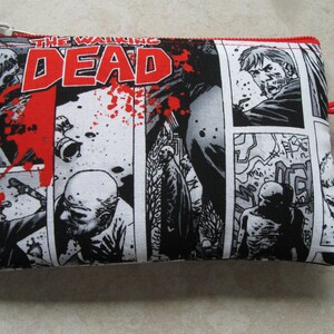 zombie strip print padded zipper bag image 1