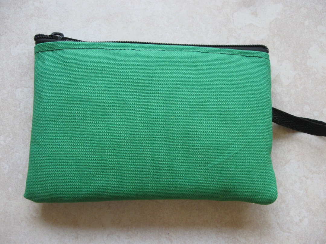 Padded Zipper Pouch in Grass Green Duck Canvas Etsy