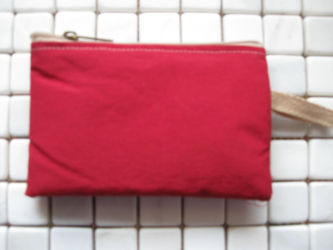 Padded Zipper Pouch in Red Outdoor Nylon Etsy