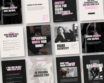 Coaching Instagram templates for Canva Digital Marketer Instagram templates Business coach Instagram coach Personal brand Entrepreneur posts