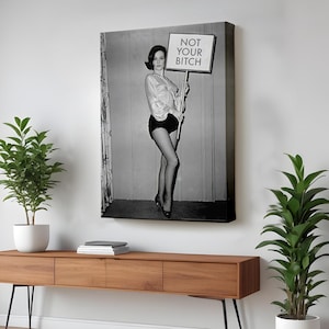 Women&#39;S Rights Feminist Vintage Woman Canvas Painting, Housewarming Gifts, Framed Canvas Wall Art, Large Wall Art, Nü Canvas Wall Art