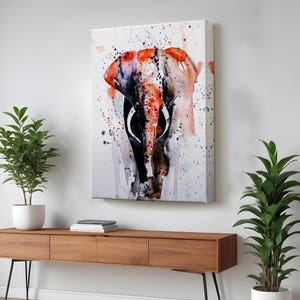 Elephant Decorative Canvas Print, Housewarming Gifts, Wall Decor Gift for Nature Enthusiasts, Animal Canvas Wall Art, Large Wall Art