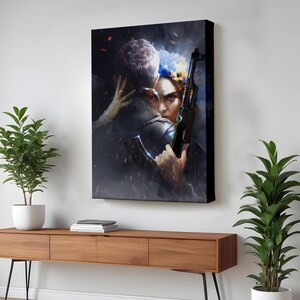 Crying Ukrainian Soldier Woman And Her Lover Wall Art, Classic Canvas Art,  Home Decor Canvas,  Large Wall Hanging,  Canvas Room Decor