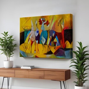 Modern Style Abstract Oil Painting Look Decorative Canvas Wall Art, Framed Canvas Wall Art, Large Wall Art, Abstract Modern Wall Decor