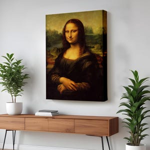 Leonardo Da Vinci&#39;S Famous Painting Mona Lisa Canvas Painting, Portrait Wall Art, Portrait Canvas Art, Modern Portrait Canvas Art