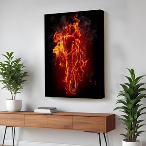 Fiery Couple Decorative Wall Art, Large Wall Art, Framed Canvas Wall Art, Nü Canvas Print, Housewarming Gifts, Nü Canvas Wall Art