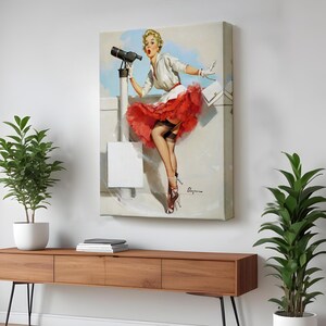 Sexy Sailor Woman Decorative Wall Art, Nü Canvas Print, Framed Canvas Wall Art, Large Wall Art, Nü Modern Wall Decor, Housewarming Gifts