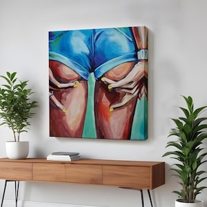 Woman&#39;S Bottom Print, Colorful Sexy Woman Canvas Print, Framed Canvas Wall Art, Housewarming Gifts, Nü Modern Wall Decor, Large Wall Art