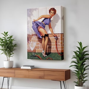 Decorative Wall Art Of A Sexy Woman İn The Garden, Housewarming Gifts, Nü Canvas Wall Art, Large Wall Art, Nü Canvas Print