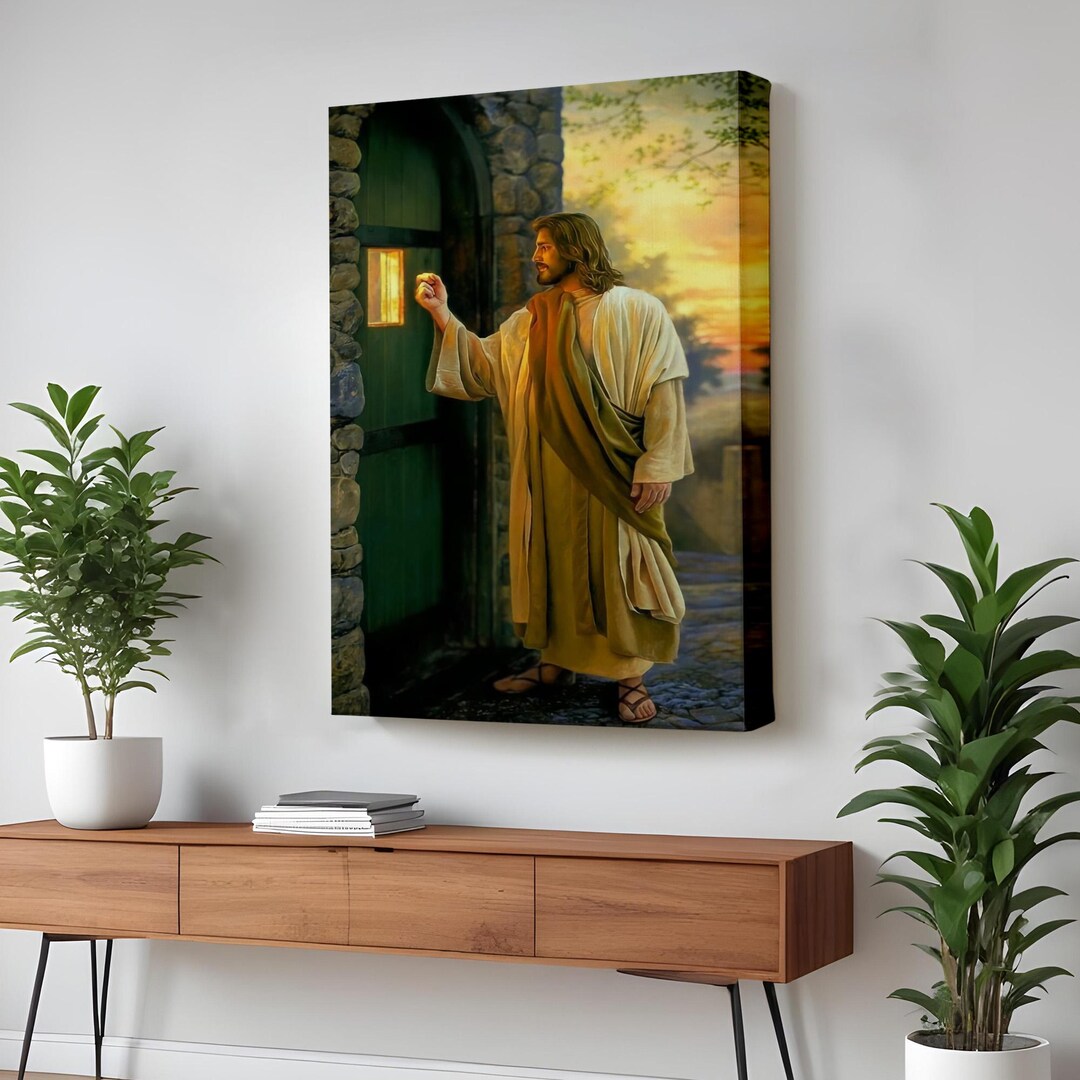 Jesus Christ Knocking on the Door, Christian Wall Art, Church Gift ...