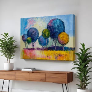 Garden Flower Decorative Canvas Wall Art, Abstract Modern Wall Decor, Housewarming Gifts, Large Wall Art, Abstract Canvas Print