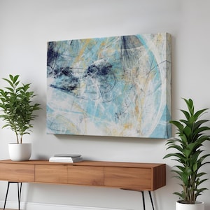 Futuristic Abstract Decorative Canvas Wall Art, Abstract Canvas Print, Framed Canvas Wall Art, Housewarming Gifts, Large Wall Art