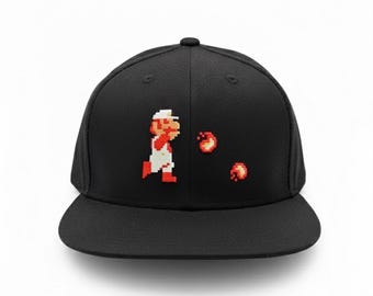 Handmade 8-Bit Pixel Art Snapback - 100% Cotton Retro Gaming Hat - Unisex Cap