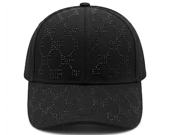 Gorra de béisbol hecha a mano con diamantes de imitación - Gorra personalizada con brillo - Gorra ajustable con cristales brillantes