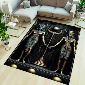 Egypt Rug, Ancient Egypt Rug,Anubis Rug, Ancient Rug, Hieroglyph Rug, Egyptian Decor Rug, Living Room Rug,Area Rug, Gift Rug, Non Slip Rug
