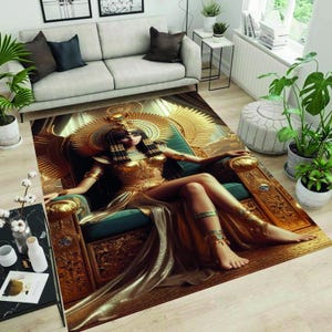 Cleopatra Rug,Egypt Rug,Ancient Egypt Rug,Anubis Rug, Ancient Rug, Hieroglyph Rug, Egyptian Decor Rug, Living Room Rug,Area Rug,Non Slip Rug
