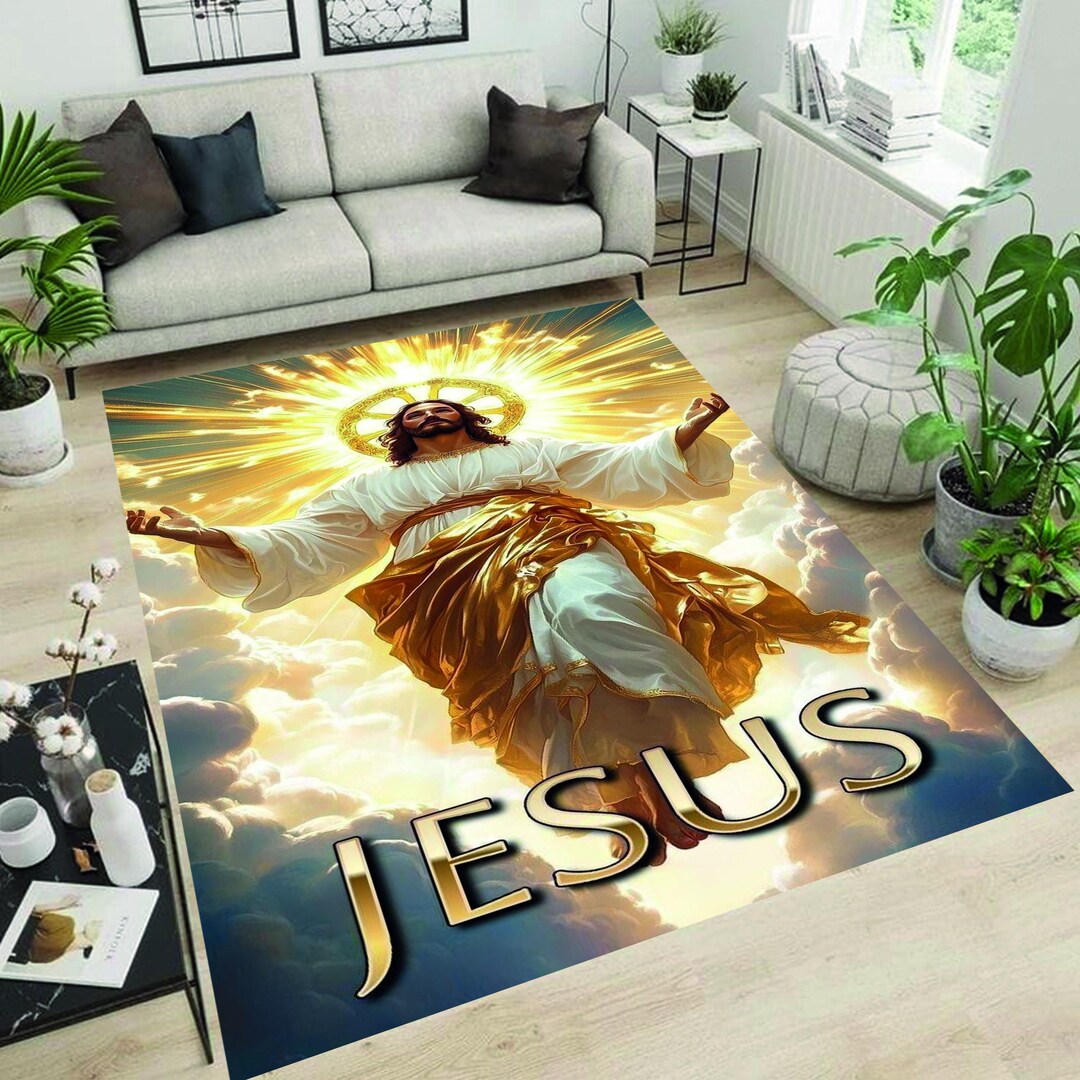 Jesus Rug,jesus Christ Rug, Religious Themed Rug,son of Maryam Rug,new ...